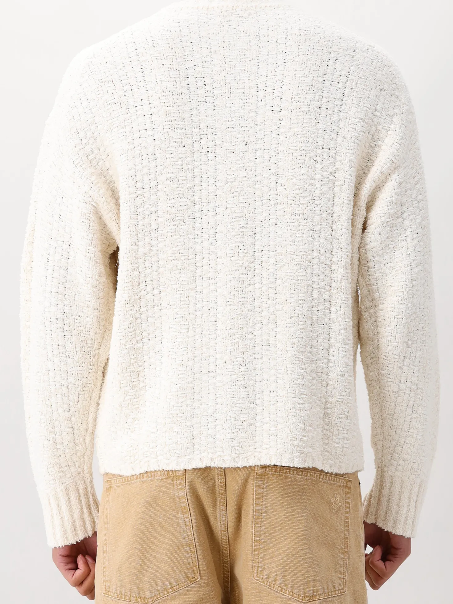 Ølaf Gebreide Trui Gebroken Wit Textured Boxy Knitted