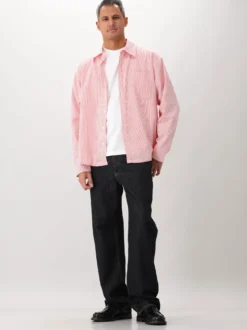 Ølaf Overhemd Roze Stripe Oxford