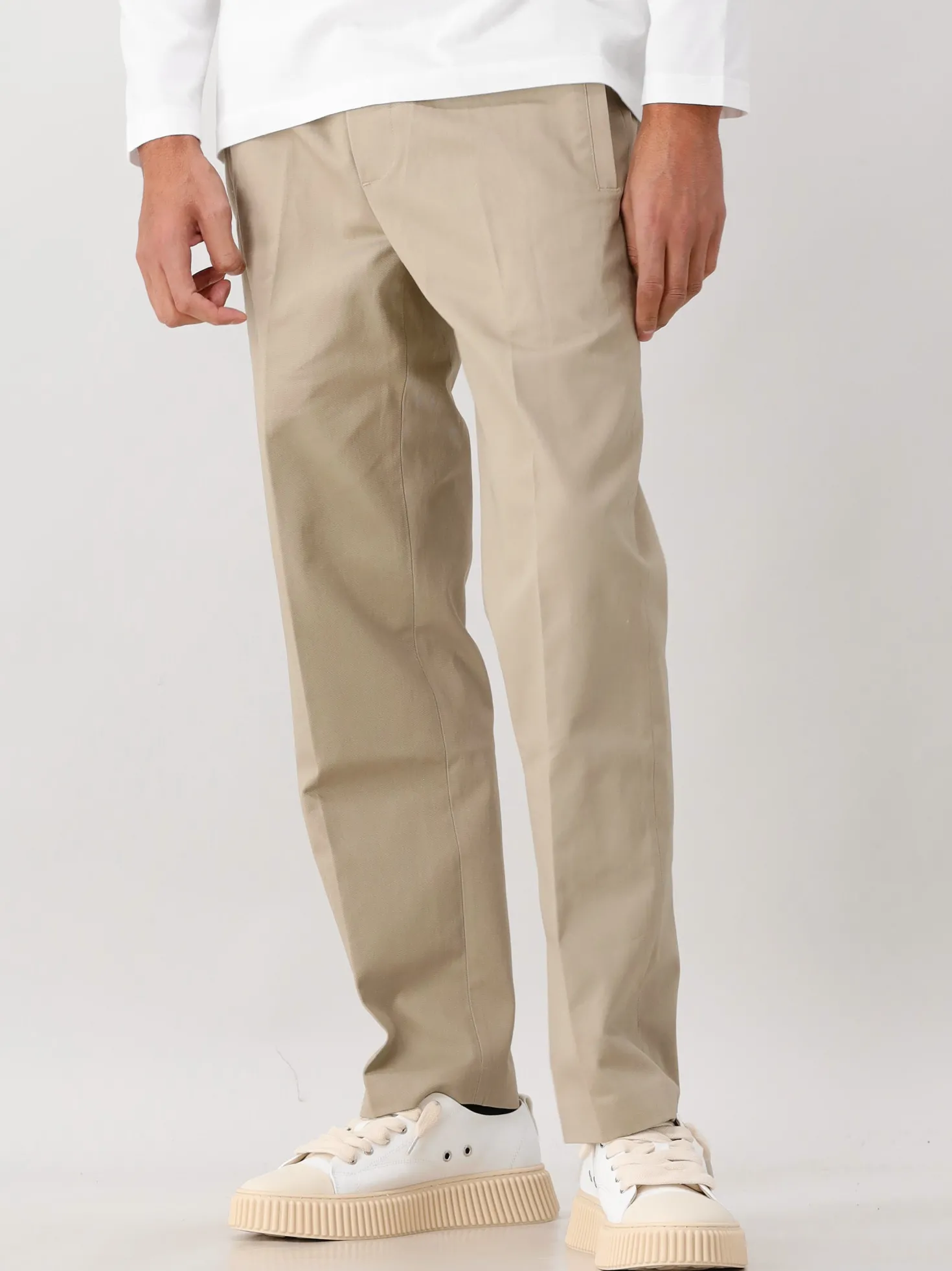 Ølaf Pantalon Beige Slim Elasticated