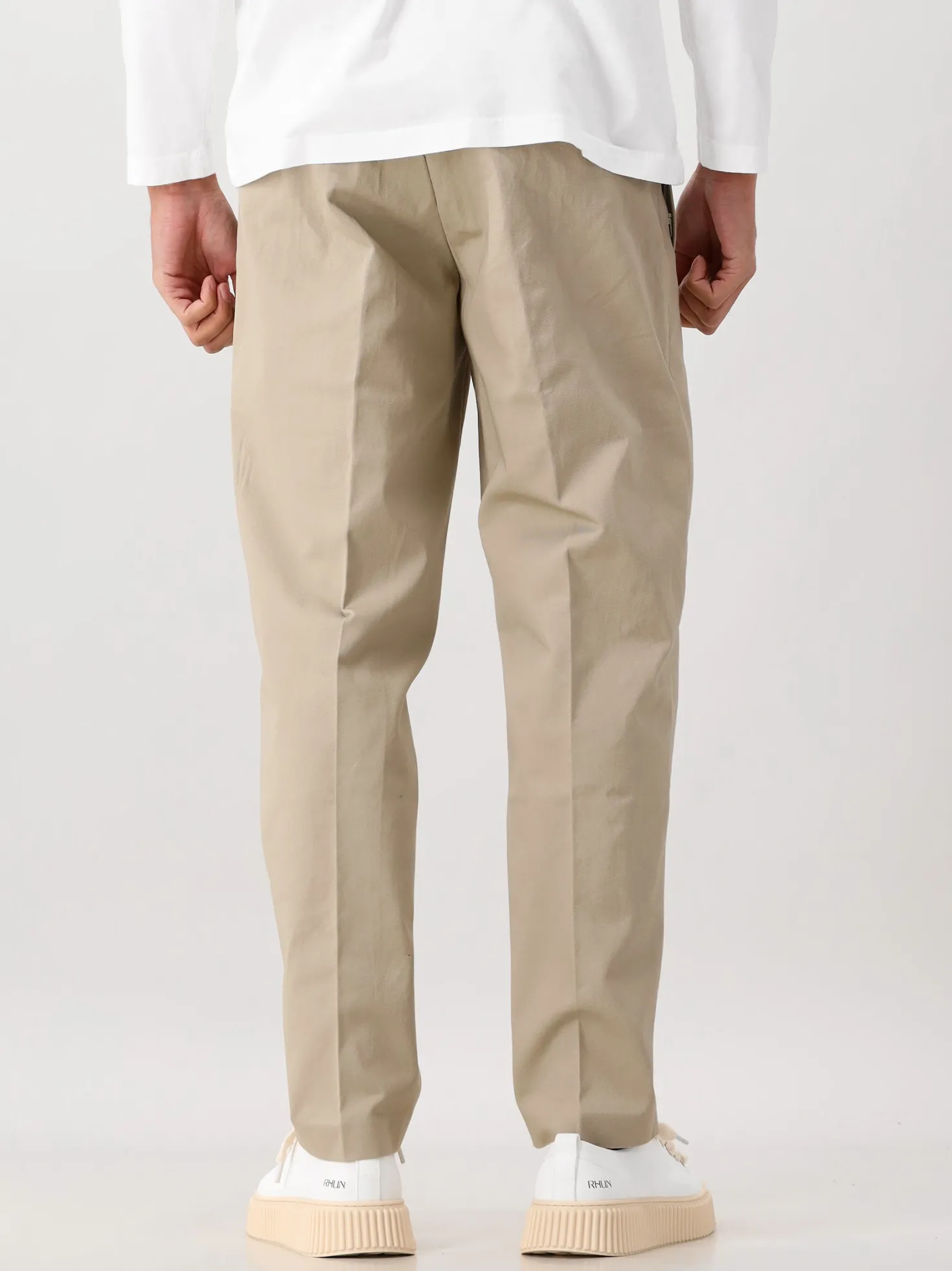 Ølaf Pantalon Beige Slim Elasticated