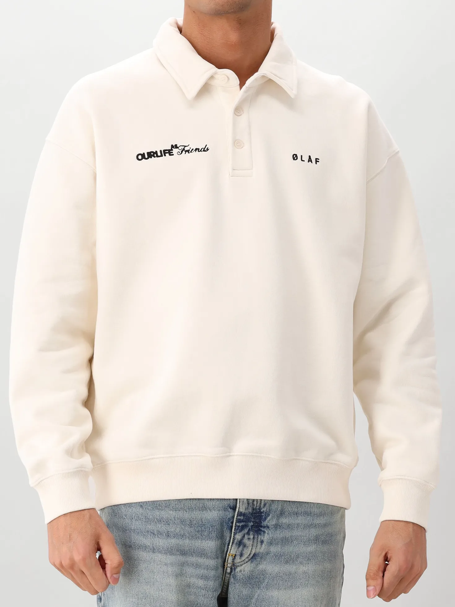 Ølaf Polo Wit Script Friends Oversized