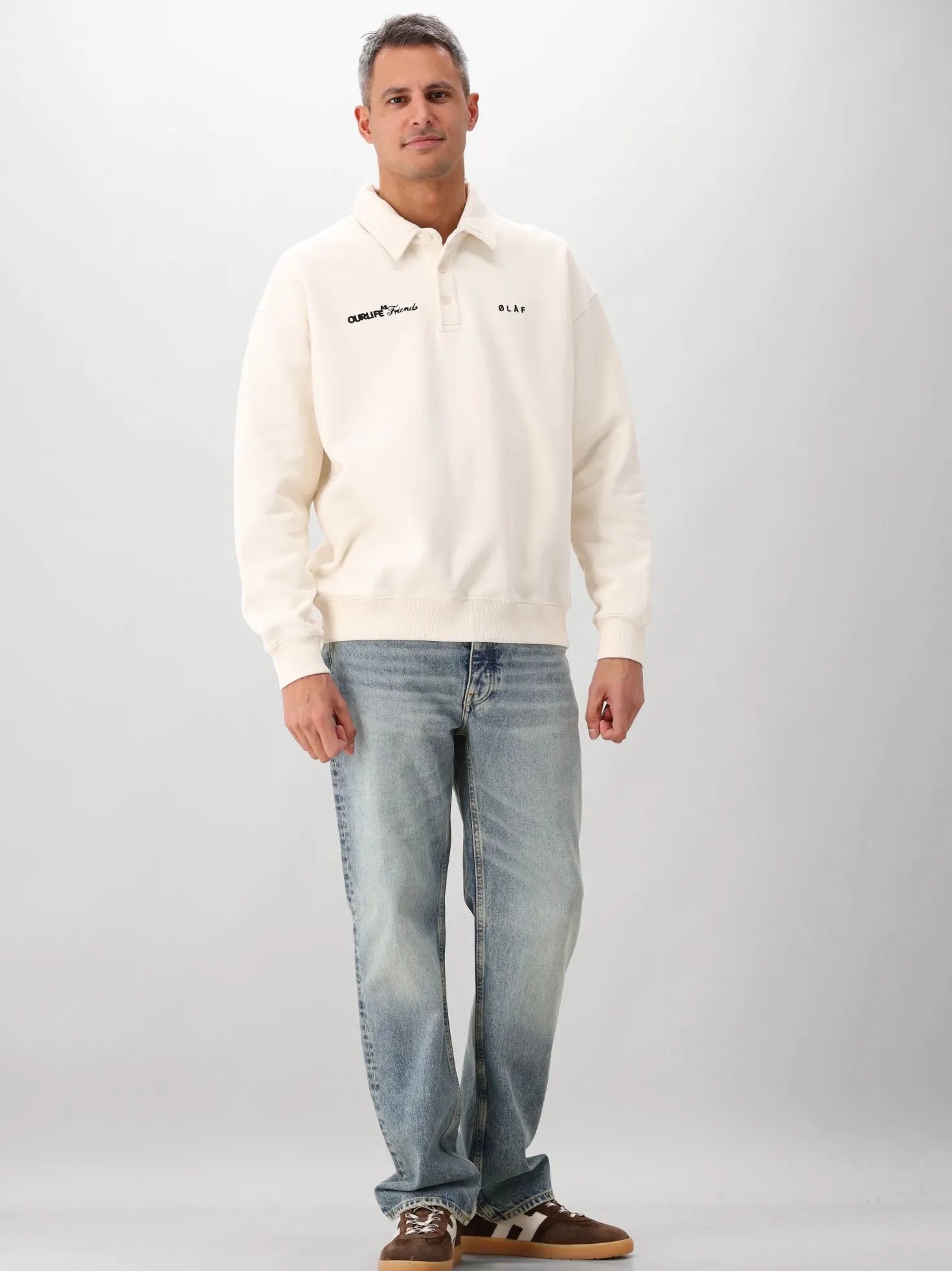 Ølaf Polo Wit Script Friends Oversized