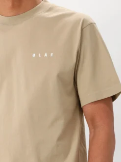 Ølaf T-shirt Beige Taped Monogram SS
