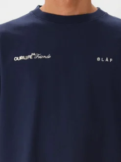 Ølaf T-shirt Blauw Script Friends Boxy