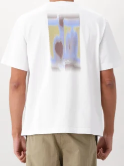 Ølaf T-shirt Wit Brushstroke Graphic Boxy