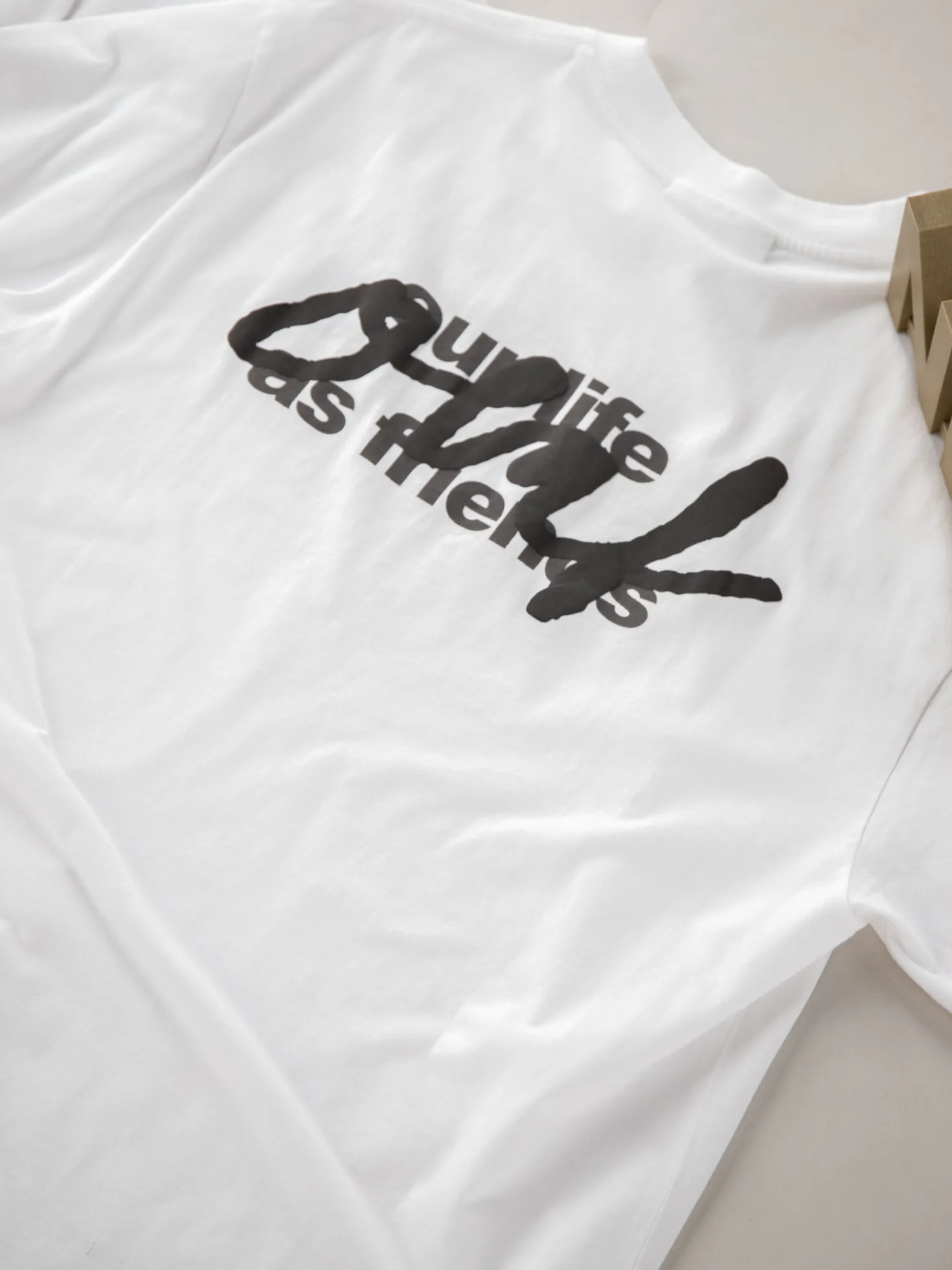 Ølaf T-shirt Wit Script Graphic Tee