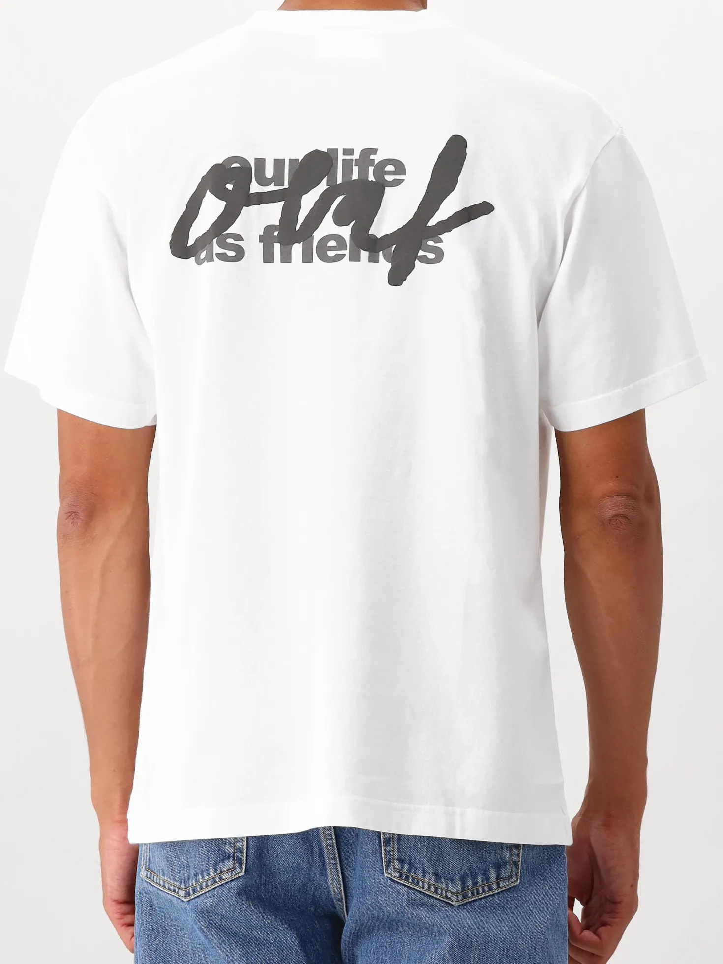 Ølaf T-shirt Wit Script Graphic Tee