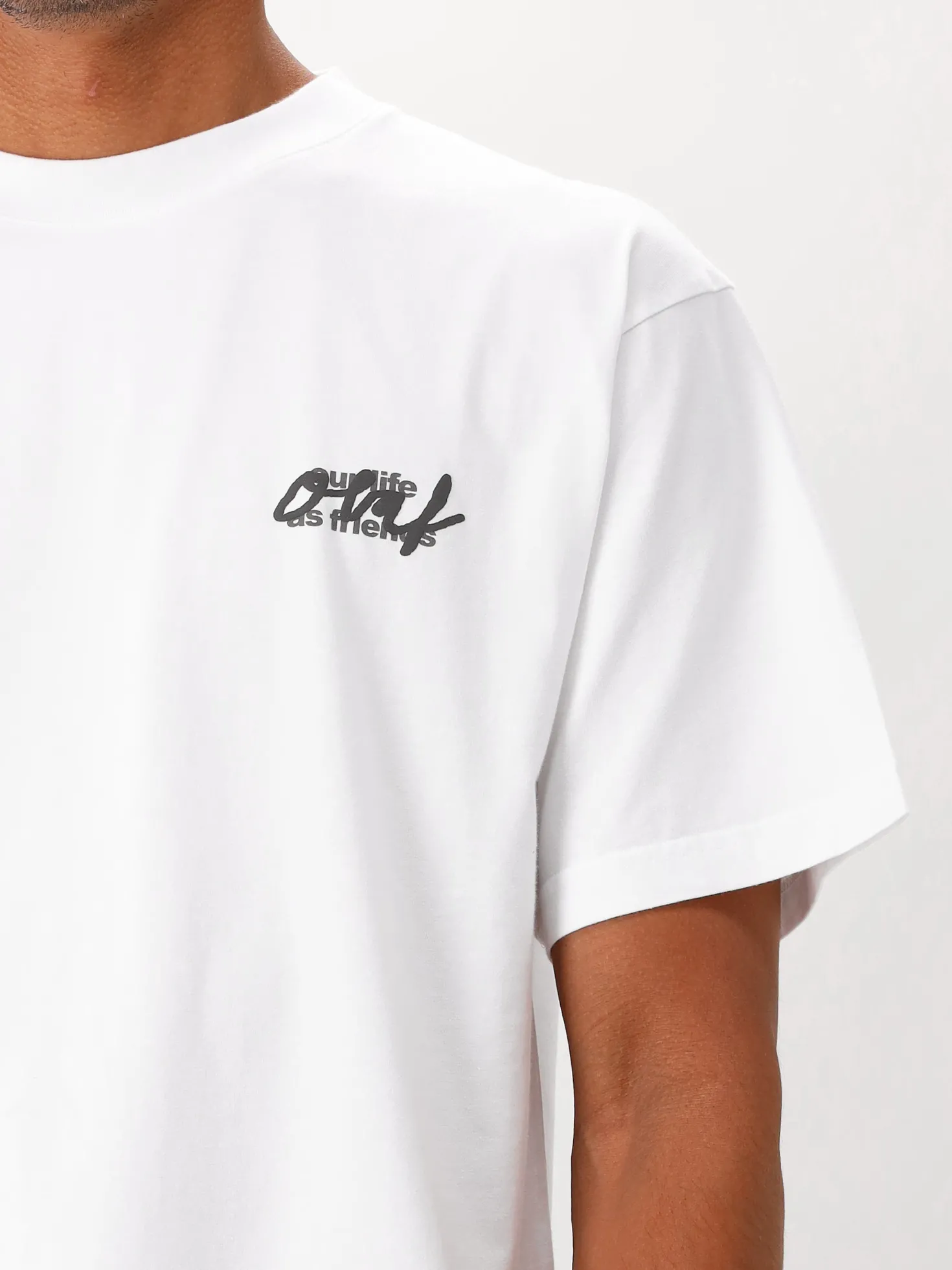 Ølaf T-shirt Wit Script Graphic Tee