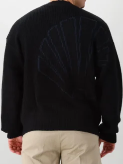 New Amsterdam Gebreide Trui Zwart Big Logo Crewneck