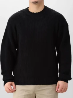 New Amsterdam Gebreide Trui Zwart Big Logo Crewneck