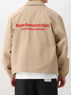 New Amsterdam Overshirt Beige Coach Jacket Sand