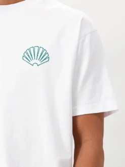 New Amsterdam T-Shirt Wit Logo Tee White Sea Green