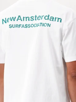 New Amsterdam T-Shirt Wit Logo Tee White Sea Green
