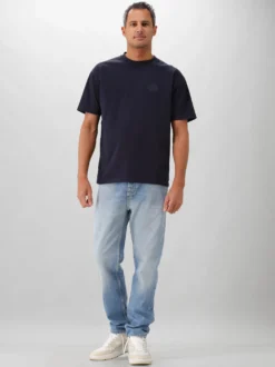 New Amsterdam T-Shirt Zwart Chop Tee Navy Blazer