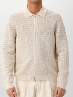 NN.07Gebreid Vest Beige Gustav LS Zip