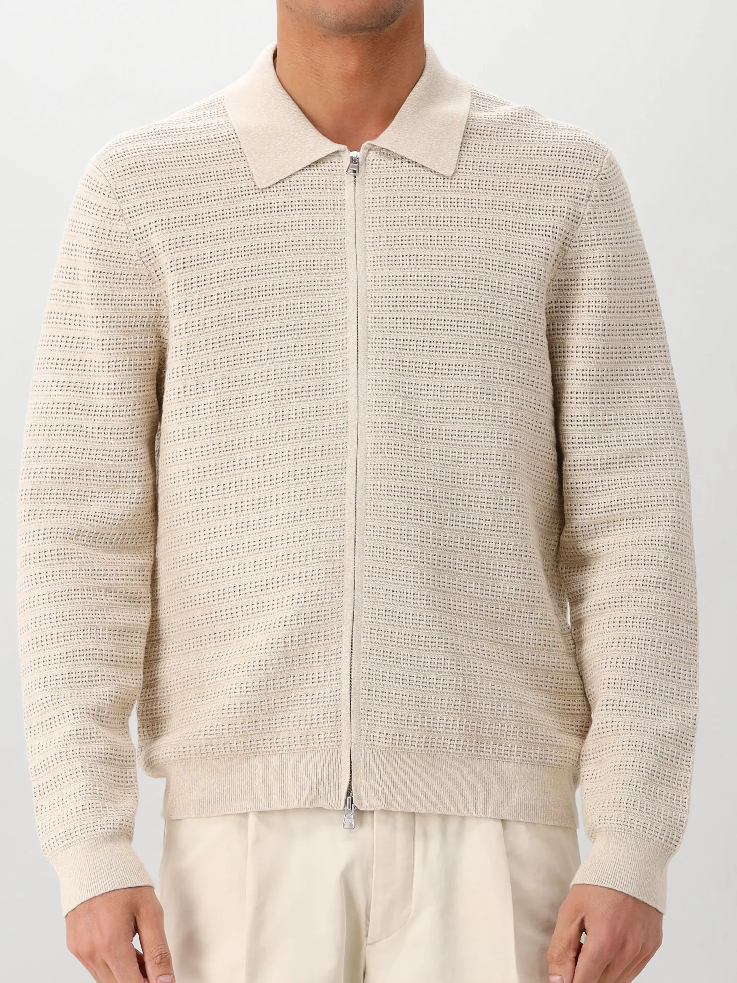 NN.07Gebreid Vest Beige Gustav LS Zip