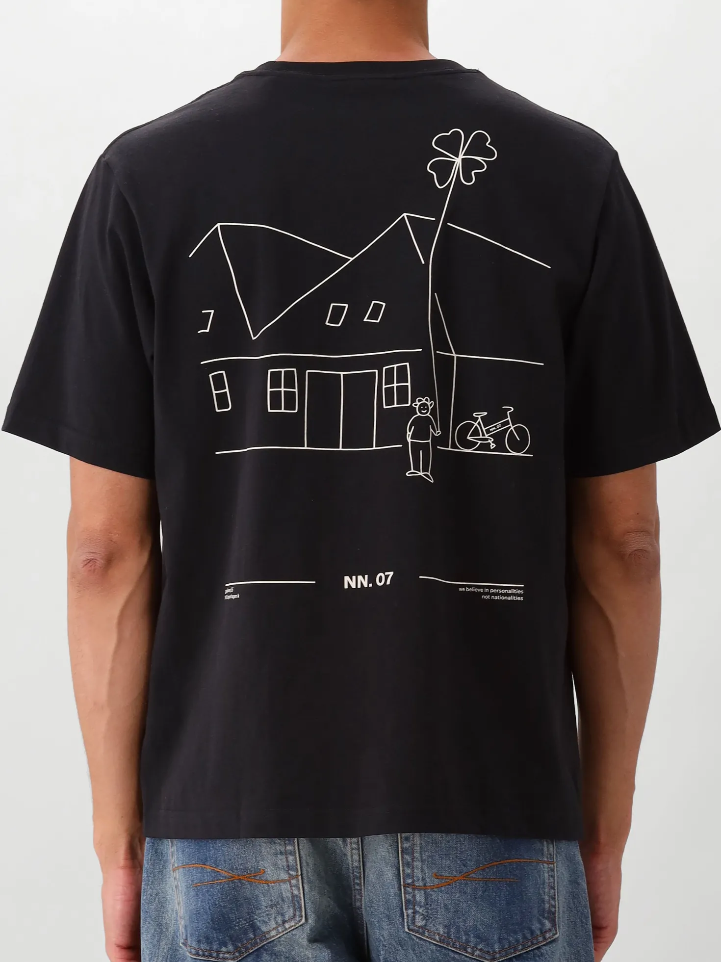 NN.07 T-Shirt Zwart Jet SS Print