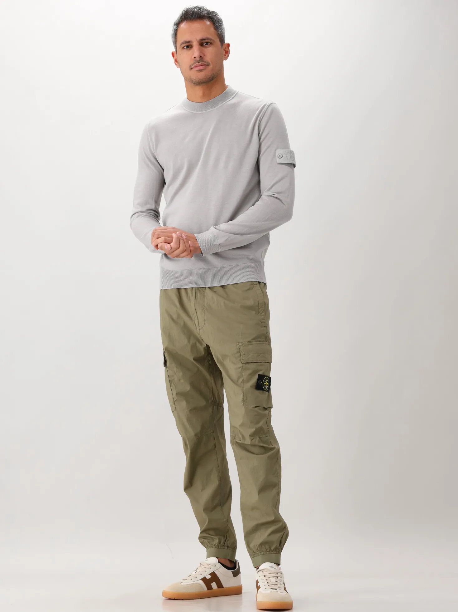 Stone Island Gebreide Trui Grijs Ghost