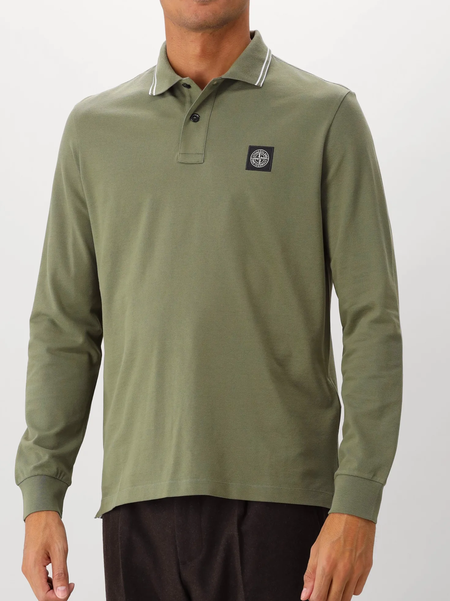 Stone Island Longsleeve Polo Green 2SL18