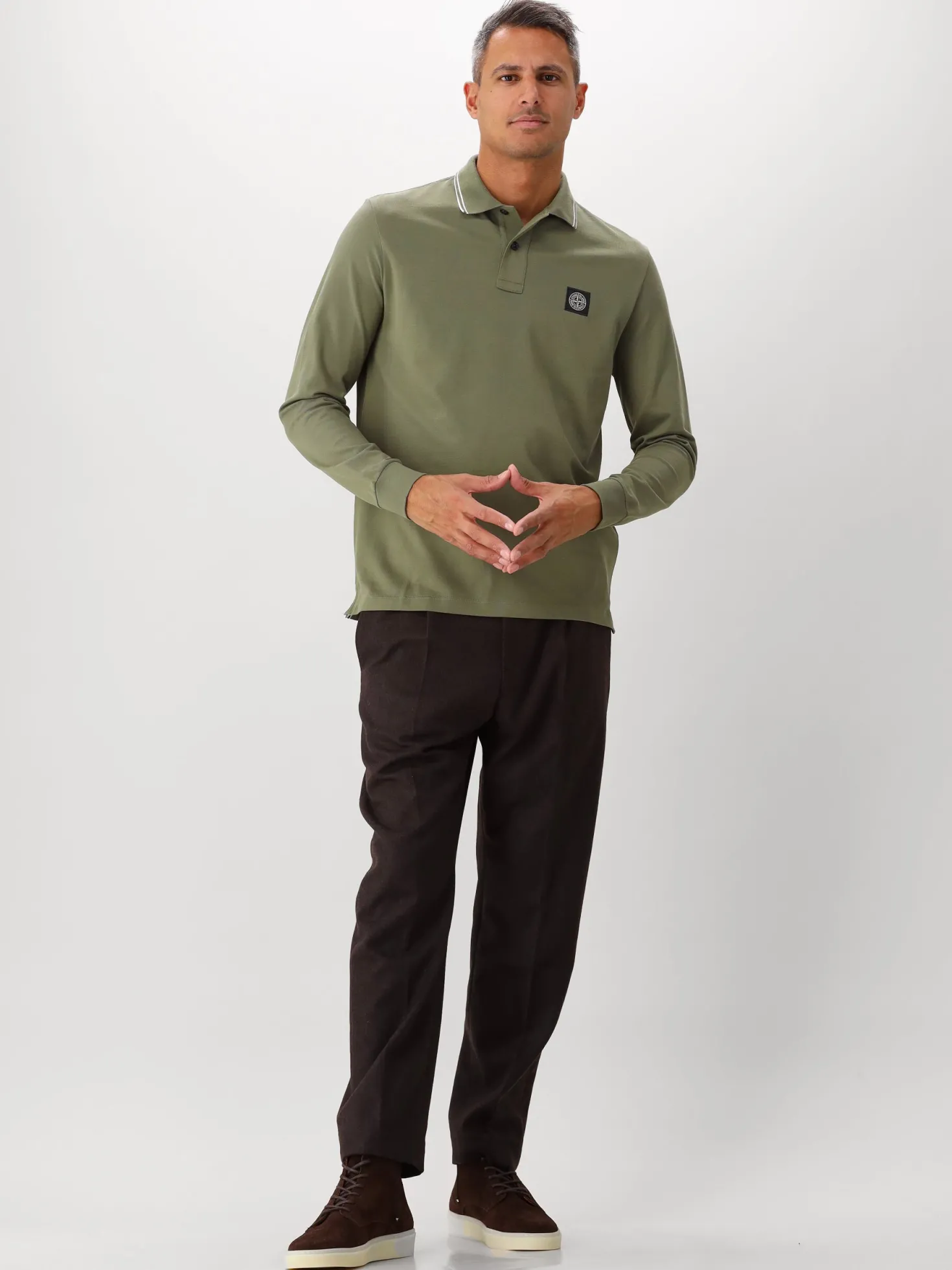 Stone Island Longsleeve Polo Green 2SL18
