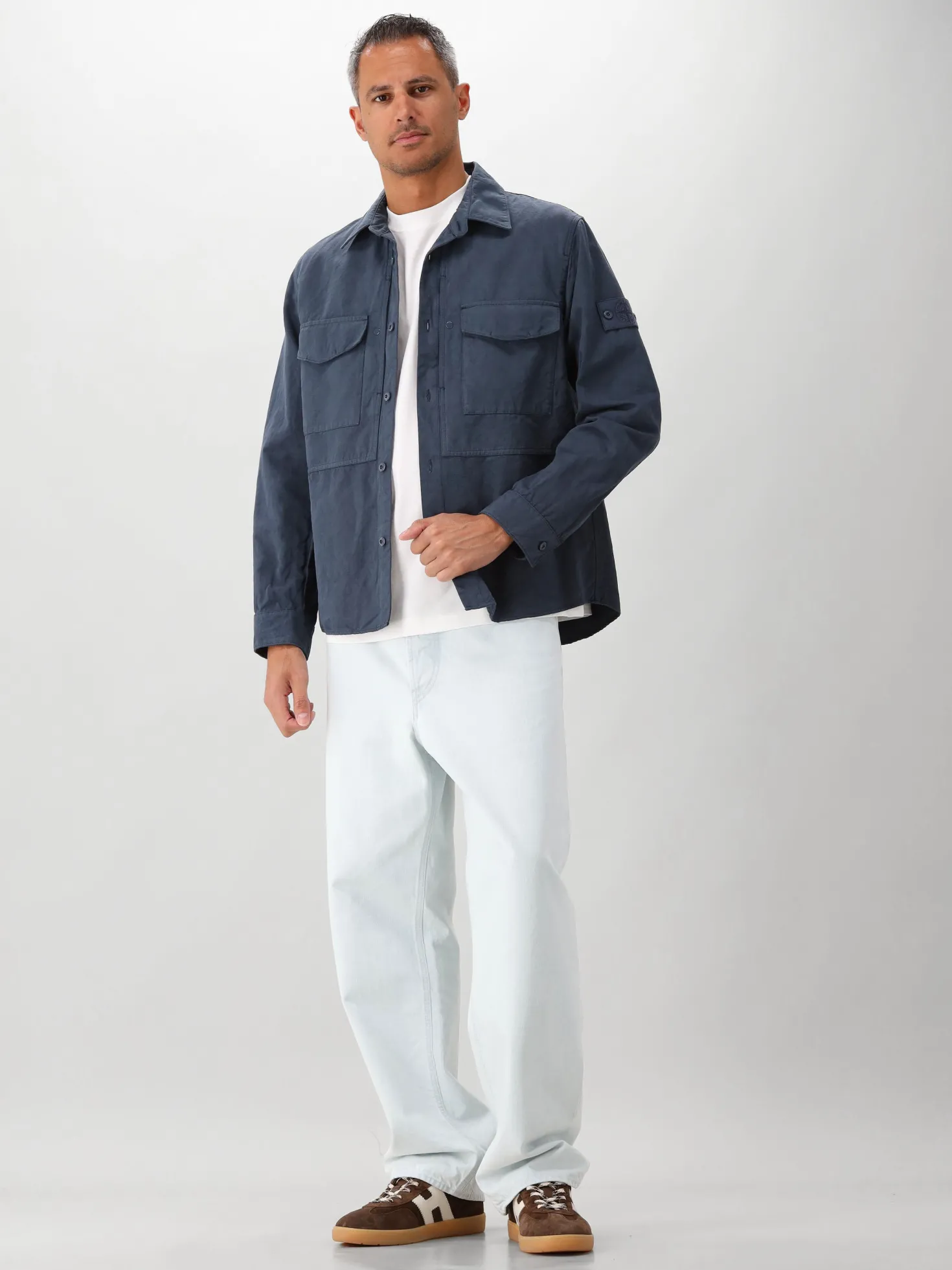 Stone Island Overshirt Blauw Ghost