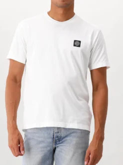 Stone Island T-shirt Wit Logo Patch