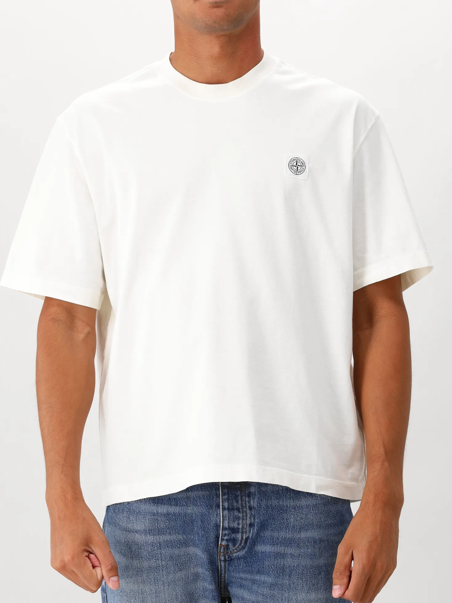 Stone Island T-shirt Wit Patch Logo