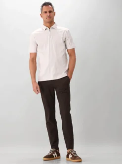 Valenza Polo Grijs Supima Polo Zip Pearl Grey