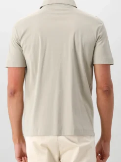 Valenza Polo Groen Supima Zip Collar Stone