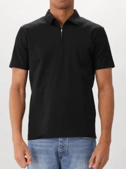 Valenza Zip Polo Supima Black