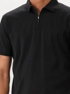 Valenza Zip Polo Supima Black