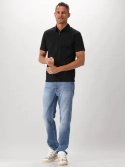 Valenza Zip Polo Supima Black