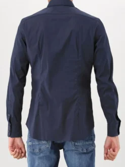 Xacus Overhemd Blauw Classic Shirt Slim Fit