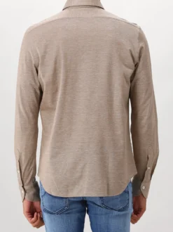 Xacus Overhemd Bruin Knitted Shirt Tailor Fit