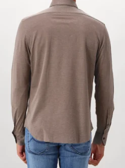 Xacus Overhemd Bruin Knitted Shirt Tailor Fit