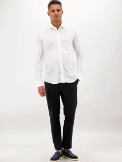 Xacus Overhemd Wit Jersey Shirt Tailor Fit